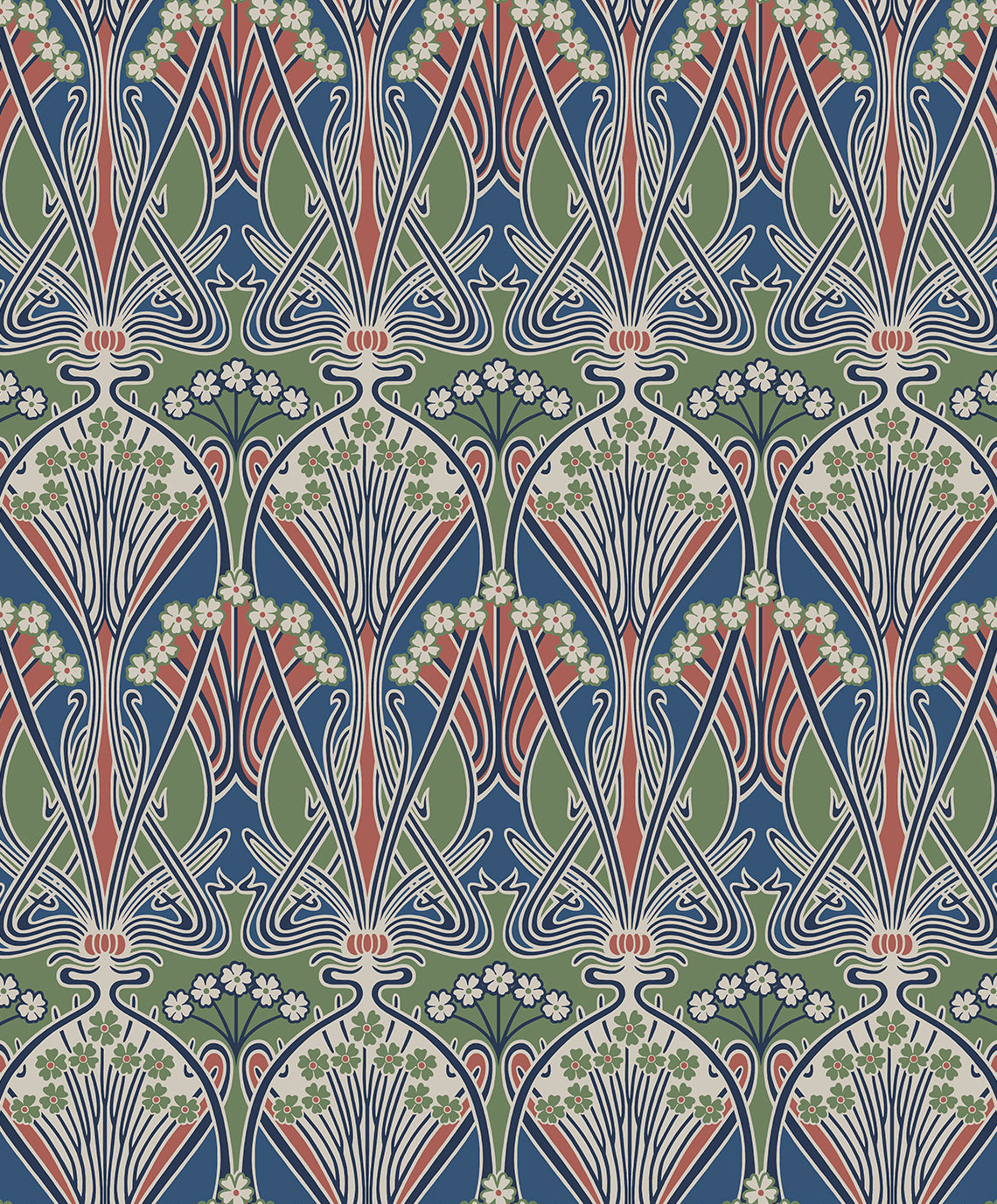 ET12412 Etten Studios Legacy Prints Wallpaper Dragonfly Damask Mauve & Sage
