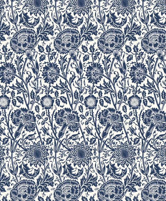 ET12502 Etten Studios Legacy Prints Wallpaper Tonal Floral Trail Navy Blue