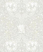 ET12605 Etten Studios Legacy Prints Wallpaper Ogee Flora Swiss Coffee & Light Grey