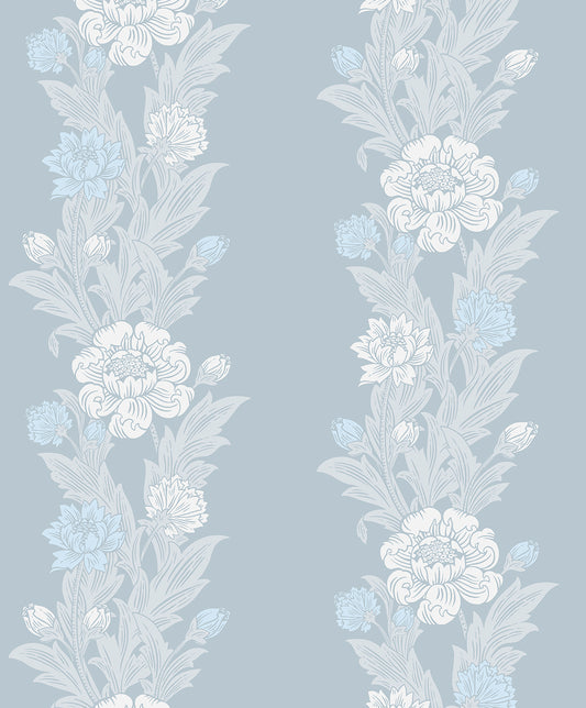 ET12702 Etten Studios Legacy Prints Wallpaper Blooming Stripe Baby Blue