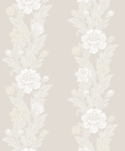 ET12705 Etten Studios Legacy Prints Wallpaper Blooming Stripe Swiss Coffee