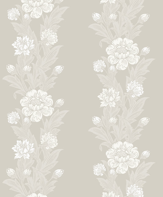 ET12708 Etten Studios Legacy Prints Wallpaper Blooming Stripe Metallic Pearl