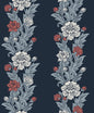 ET12712 Etten Studios Legacy Prints Wallpaper Blooming Stripe Deep Navy & Berry