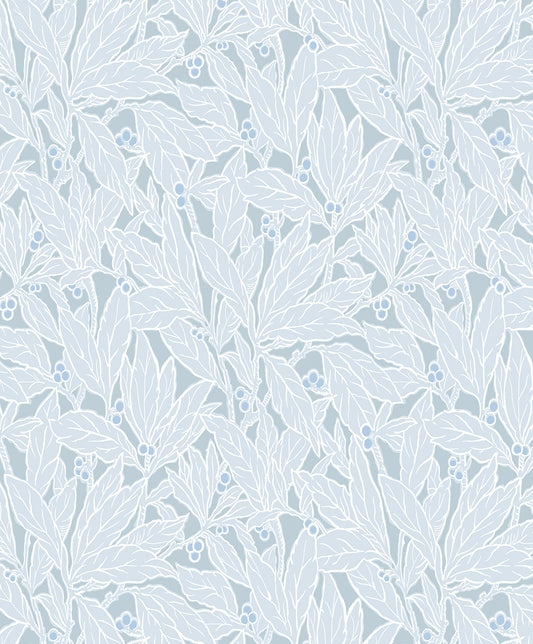 ET12802 Etten Studios Legacy Prints Wallpaper Leaf and Berry Powder Blue