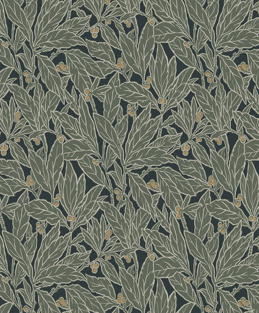 ET12814 Etten Studios Legacy Prints Wallpaper Leaf and Berry Rosemary