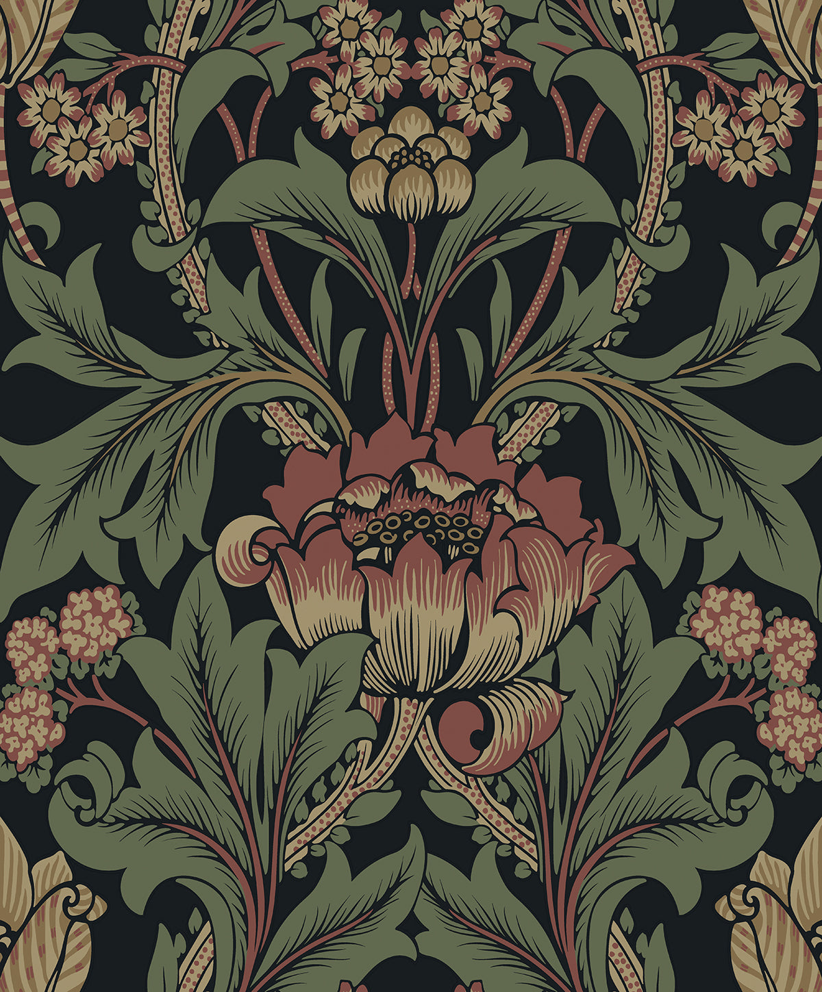 ET13101 Etten Studios Etten Studios Online Wallpaper Primrose Garden Wrought Iron & Clay