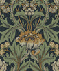 ET13104 Etten Studios Etten Studios Online Wallpaper Primrose Garden Midnight Blue & Goldenrod