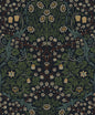 ET13222 Etten Studios Etten Studios Online Wallpaper Victorian Floral Midnight Blue & Evergreen
