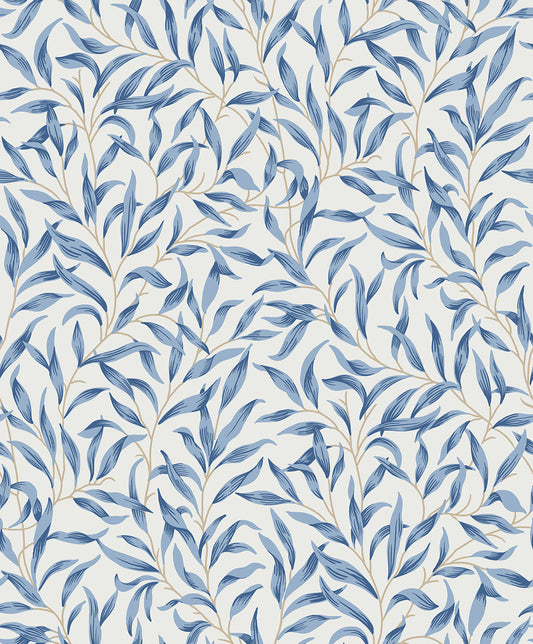ET13312 Etten Studios Etten Studios Online Wallpaper Willow Leaves Blue Lake