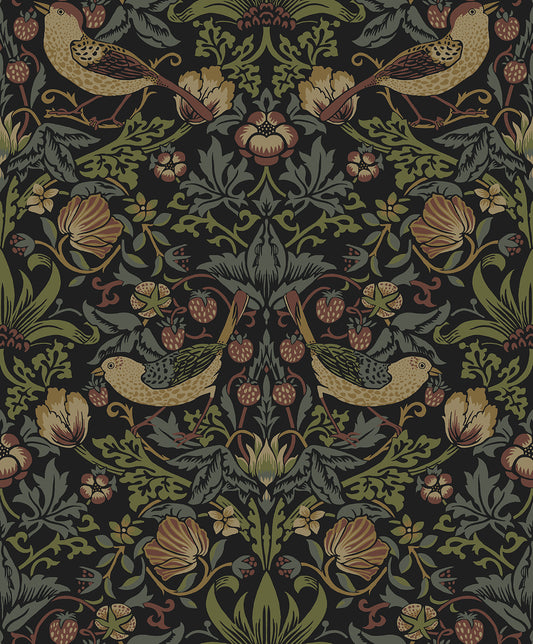 ET13401 Etten Studios Etten Studios Online Wallpaper Strawberry Meadow Black