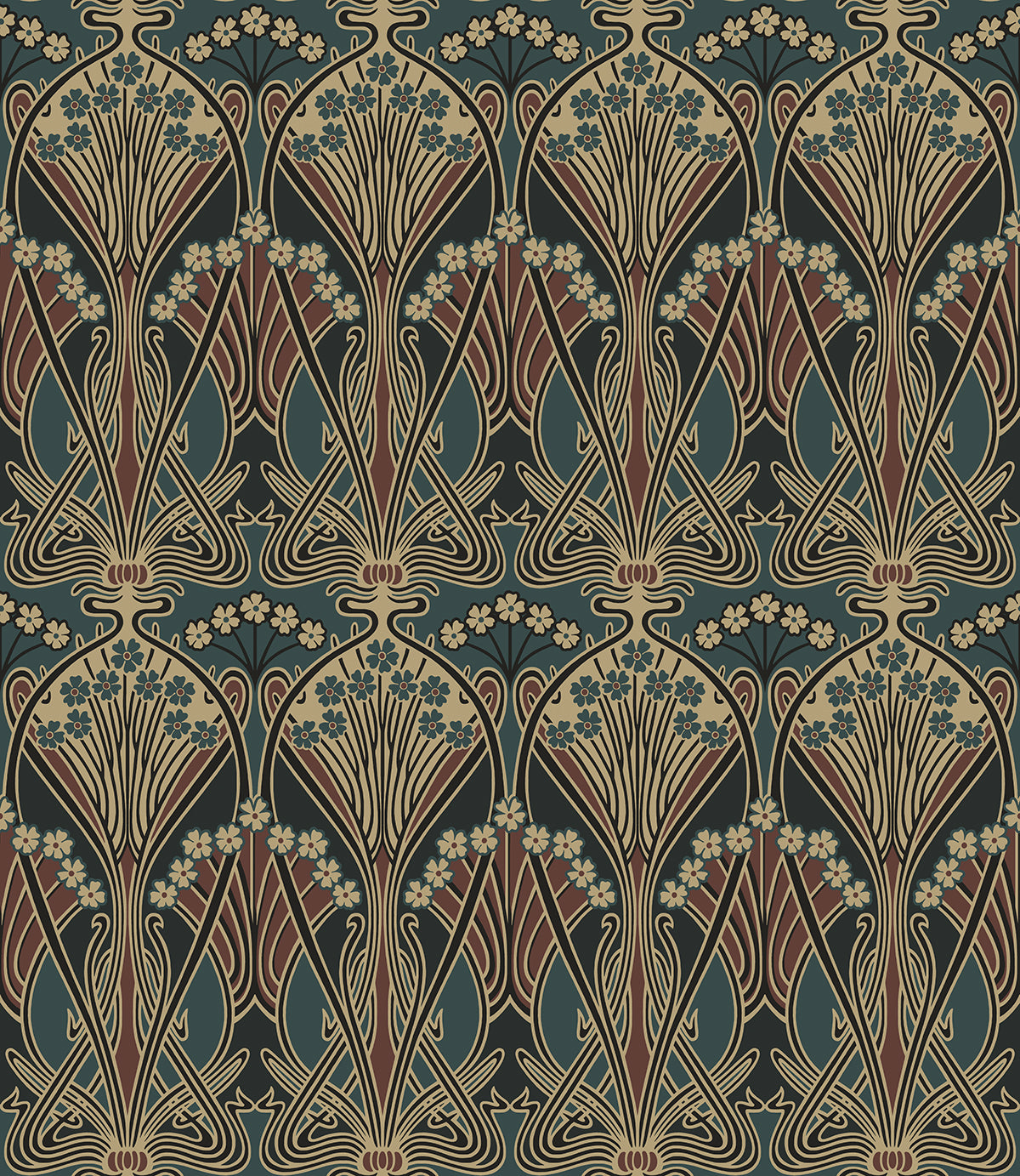 ET13501 Etten Studios Etten Studios Online Wallpaper Deco Dragonflies Aegean Blue & Clay