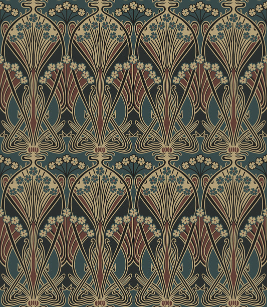ET13501 Etten Studios Etten Studios Online Wallpaper Deco Dragonflies Aegean Blue & Clay