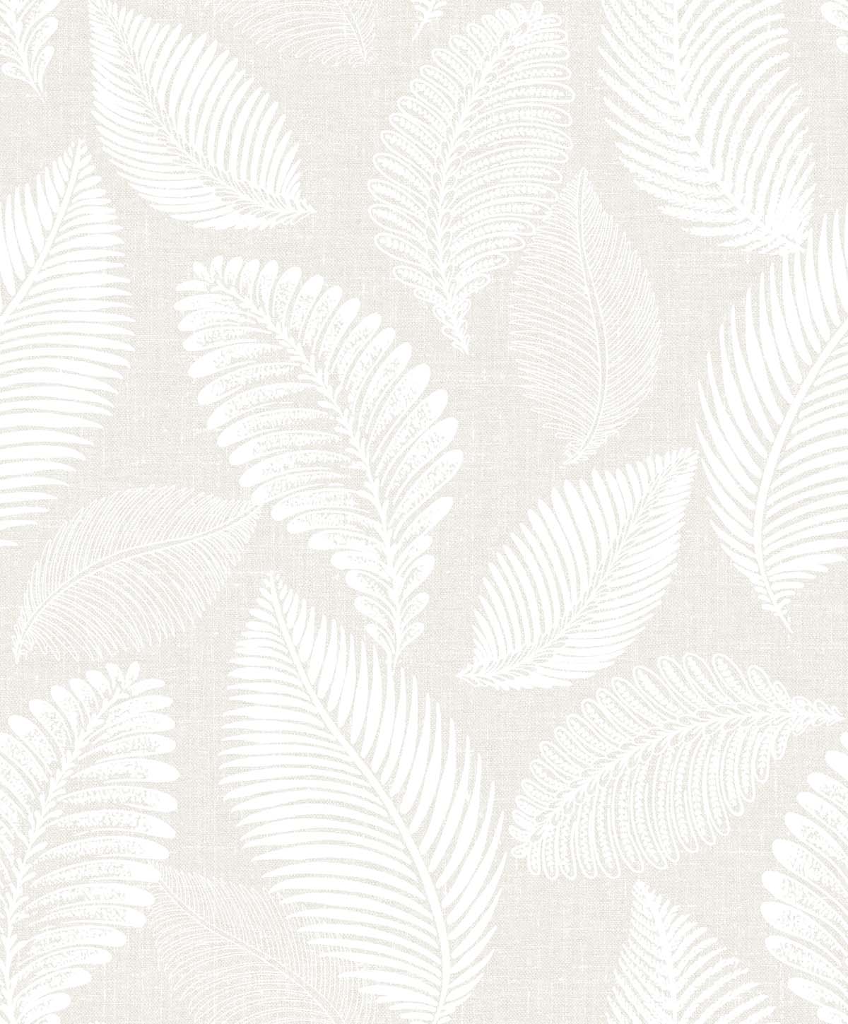 EW10000 Seabrook Designs White Heron Wallpaper Tossed Leaves Cool Linen