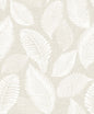 EW10005 Seabrook Designs White Heron Wallpaper Tossed Leaves Warm Sand