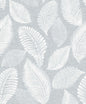 EW10028 Seabrook Designs White Heron Wallpaper Tossed Leaves Ice