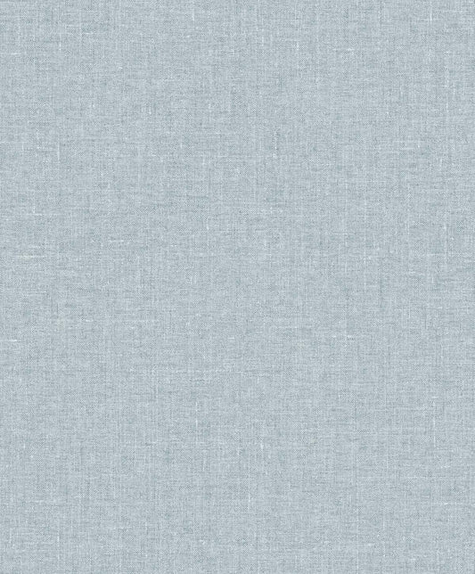 EW10102 Seabrook Designs White Heron Wallpaper Abington Faux Linen Denim Wash