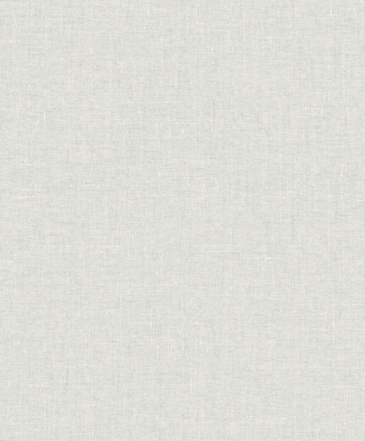 EW10107 Seabrook Designs White Heron Wallpaper Abington Faux Linen Greige