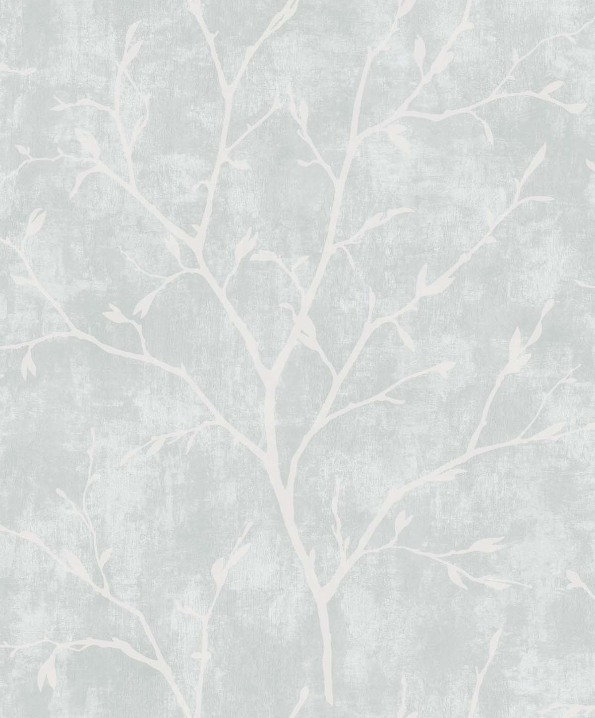EW10218 Seabrook Designs White Heron Wallpaper Avena Branches Winter Grey