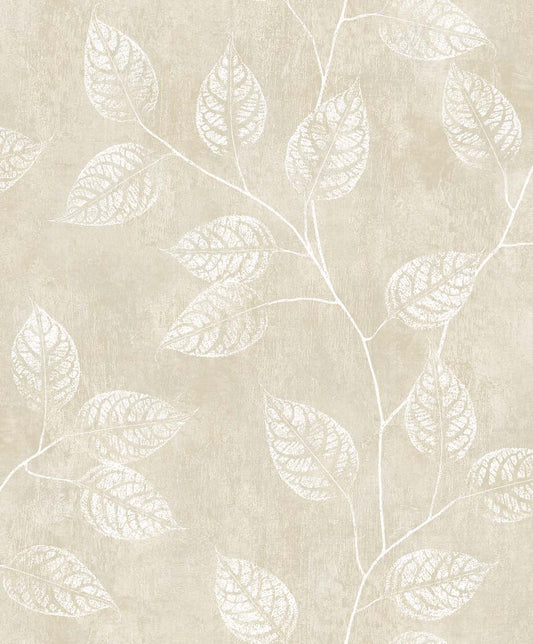 EW10805 Seabrook Designs White Heron Wallpaper Branch Trail Silhouette Summer Sand