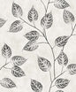 EW10820 Seabrook Designs White Heron Wallpaper Branch Trail Silhouette Black and White