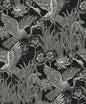 EW11000 Seabrook Designs White Heron Wallpaper Marsh Cranes Midnight