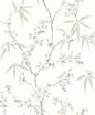 EW11107 Seabrook Designs White Heron Wallpaper Floral Blossom Trail Morning