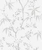 EW11108 Seabrook Designs White Heron Wallpaper Floral Blossom Trail Soft Grey