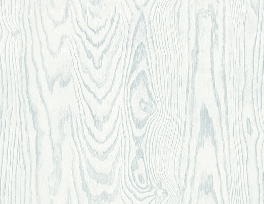 EW11302 Seabrook Designs White Heron Wallpaper Kyoto Faux Woodgrain Soft Blue