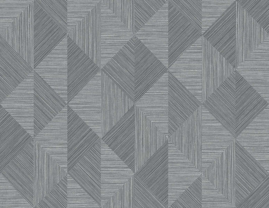 EW11700 Seabrook Designs White Heron Wallpaper Diamond Inlay Charcoal Grass