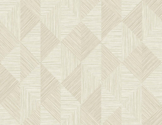EW11707 Seabrook Designs White Heron Wallpaper Diamond Inlay Beige