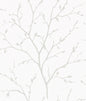 EW11808 Seabrook Designs White Heron Wallpaper Branching Out Winter Grey