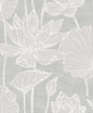 EW12000 Seabrook Designs White Heron Wallpaper Water Lilies Shadow