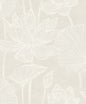 EW12005 Seabrook Designs White Heron Wallpaper Water Lilies Pearlescent