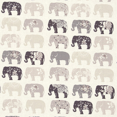 F0794/01-CAC ELEPHANTS NATURAL CLARKE AND CLARKE Fabrics Drapery Upholstery