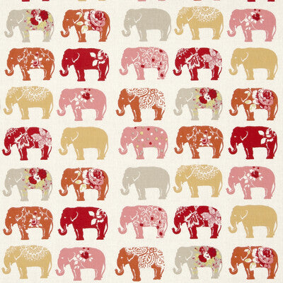 F0794/02-CAC ELEPHANTS SPICE CLARKE AND CLARKE Fabrics Drapery Upholstery