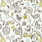 F0990/01-CAC FOLKI CHARTREUSE/CHARCOAL CLARKE AND CLARKE Fabrics Drapery Upholstery