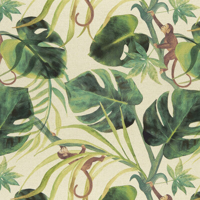 F0998/03-CAC MONKEY BUSINESS NATURAL CLARKE AND CLARKE Fabrics Drapery Upholstery
