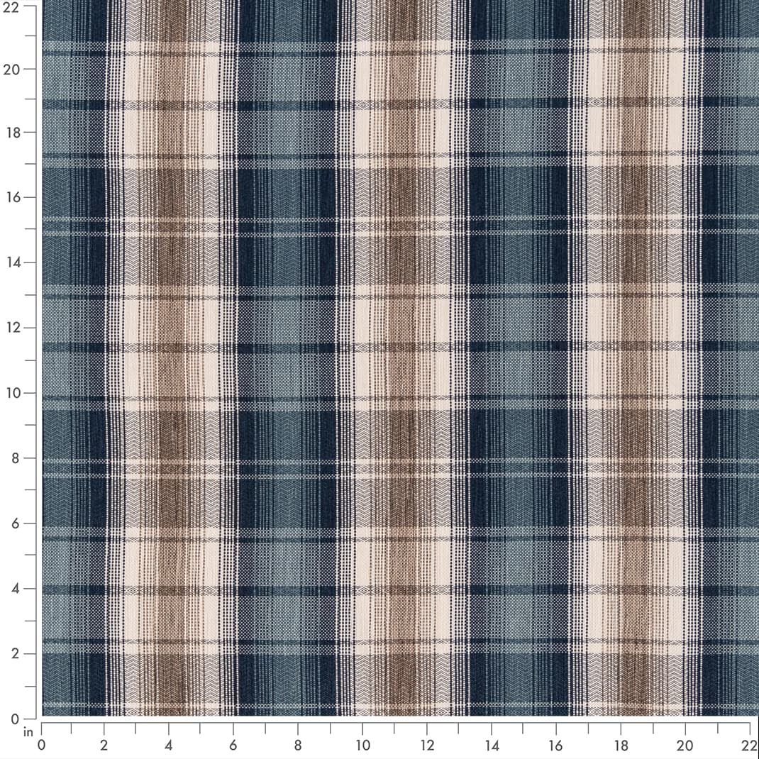 F100-119 Plaid nan Blue Performance Colors
