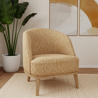 F100-162 Abstract & Geometric,Damask nan Gold & Yellow Performance Colors