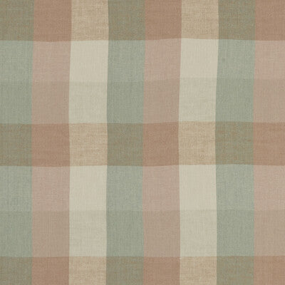 F1042/06-CAC AUSTIN CHECK MINERAL/BLUSH CLARKE AND CLARKE Fabrics Drapery Upholstery
