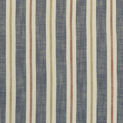 F1046/04-CAC SACKVILLE STRIPE MIDNIGHT/SPICE CLARKE AND CLARKE Fabrics Drapery Upholstery
