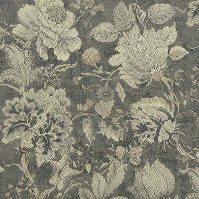 F1048/01-CAC SISSINGHURST CHARCOAL CLARKE AND CLARKE Fabrics Drapery Upholstery