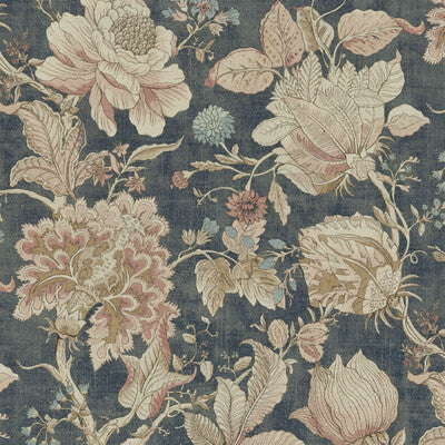 F1048/05-CAC SISSINGHURST MIDNIGHT/SPICE CLARKE AND CLARKE Fabrics Drapery Upholstery