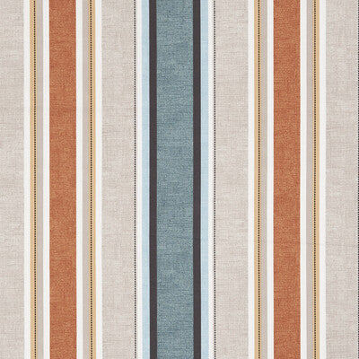 F1065/06-CAC LUELLA TEAL/SPICE CLARKE AND CLARKE Fabrics Drapery Upholstery