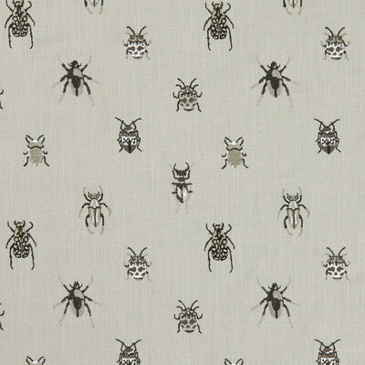 F1095/01-CAC BEETLE CHARCOAL/NATURAL CLARKE AND CLARKE Fabrics Drapery Upholstery