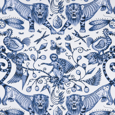 F1109/01-CAC EXTINCT BLUE CLARKE AND CLARKE Fabrics Drapery Upholstery