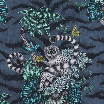 F1112/03-CAC LEMUR NAVY CLARKE AND CLARKE Fabrics Drapery Upholstery