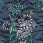 F1112/03-CAC LEMUR NAVY CLARKE AND CLARKE Fabrics Drapery Upholstery