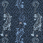 F1114/02-CAC TIGRIS NAVY CLARKE AND CLARKE Fabrics Drapery Upholstery