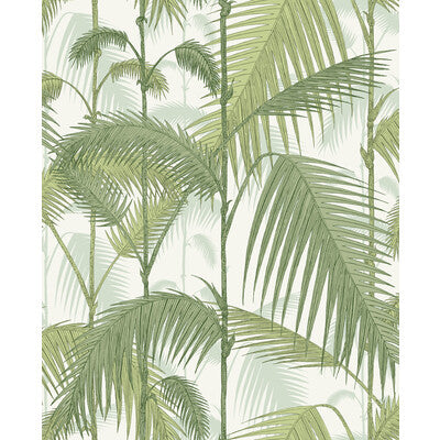 F111/2007L-CS PALM JUNGLE COT/LIN PRINT OLV GRN ON WHT COLE & SON Fabrics Drapery Upholstery
